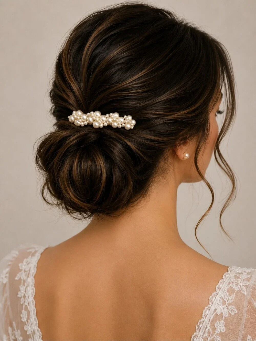 3/$30 Pearlesque Bridal Formal Barrette